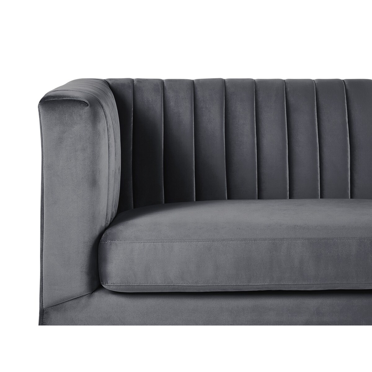 Sofa 3-osobowa welurowa ciemnoszara ARVIKA