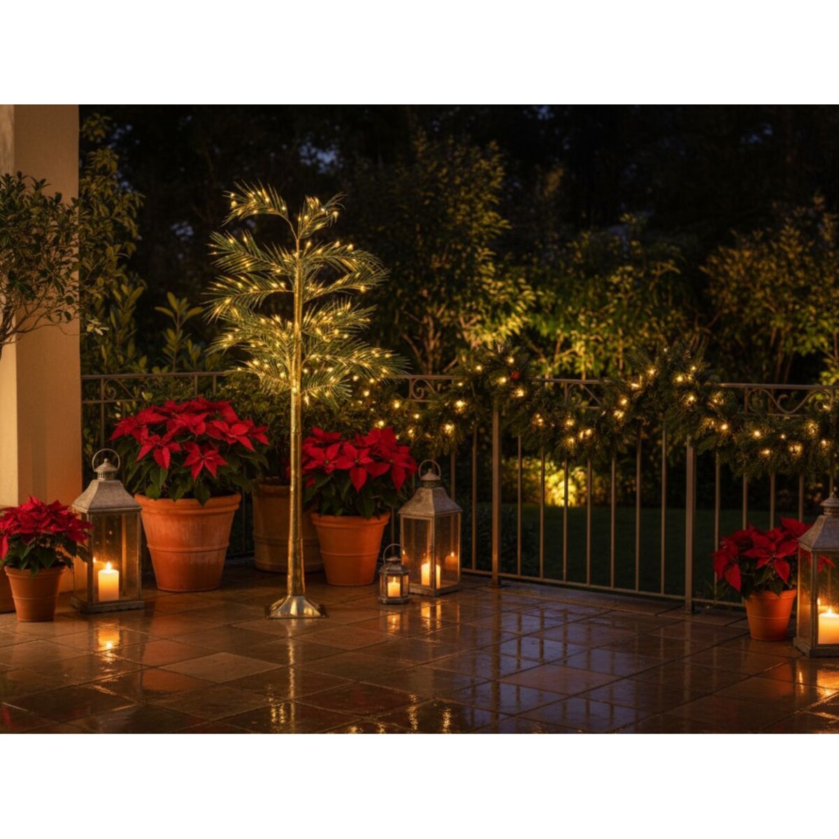 Dekoracja ogrodowa LED PALJAVESI Drzewko 175 cm Złoty