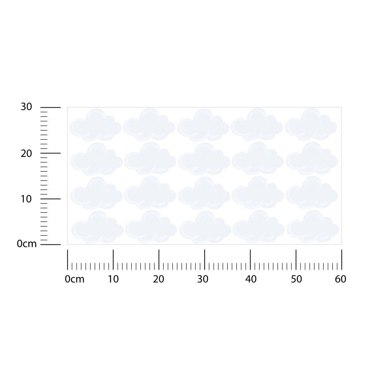 Naklejki Na Ścianę Dla Dzieci Białe Chmurki Pastelowe Chmury Boho Zestaw 60x30cm