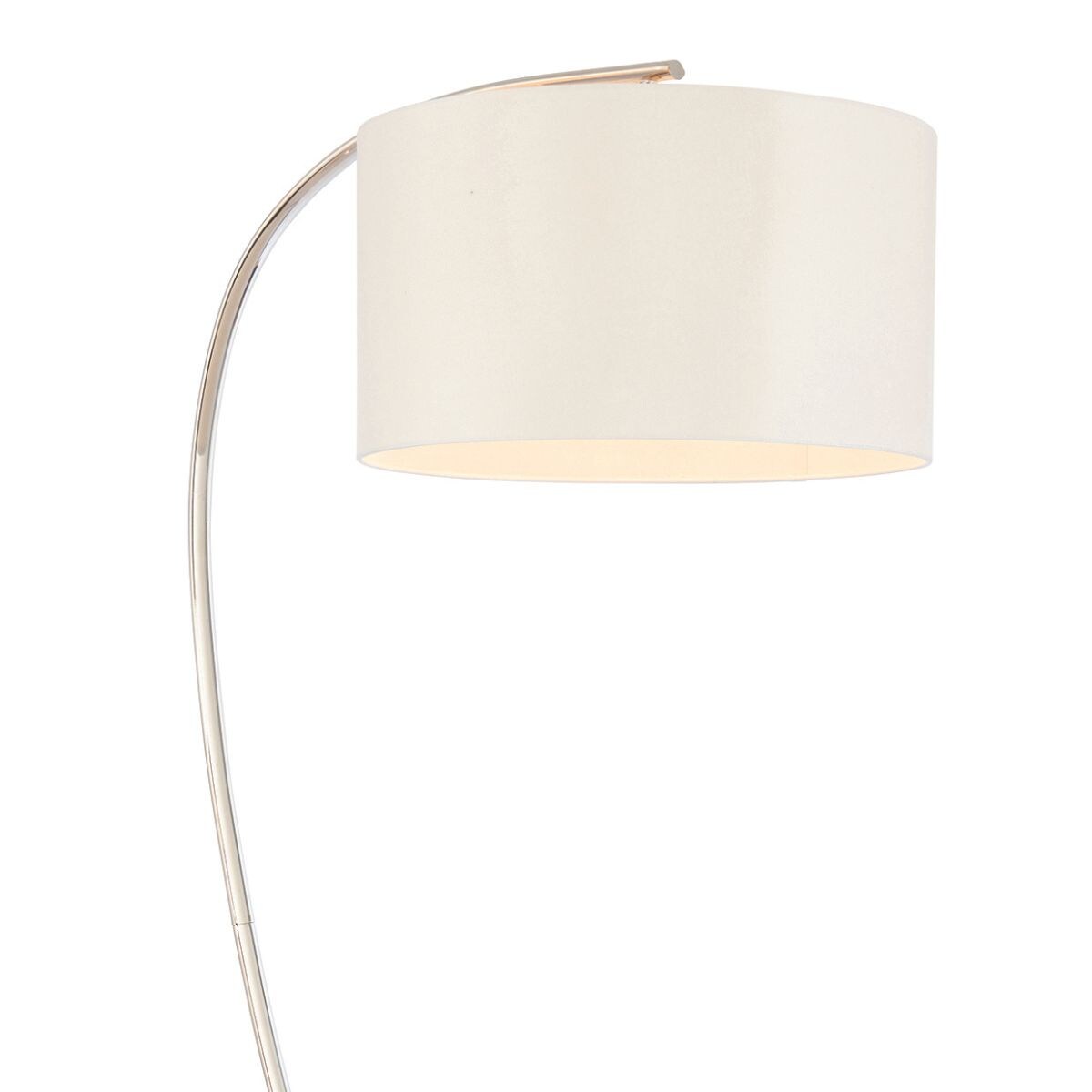 Lampa podłogowa Josephine 72388 Endon łukowa okrągły abażur biały nikiel