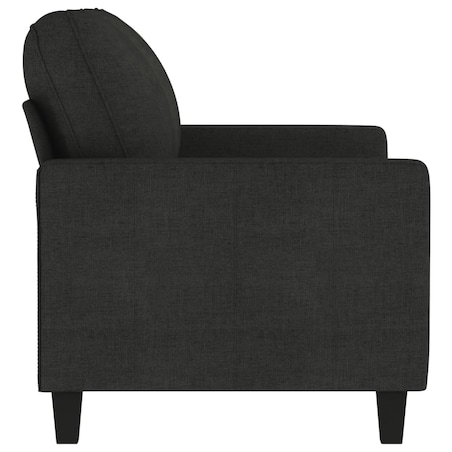 vidaXL Sofa 2-osobowa, czarna, 120 cm, tapicerowana tkaniną