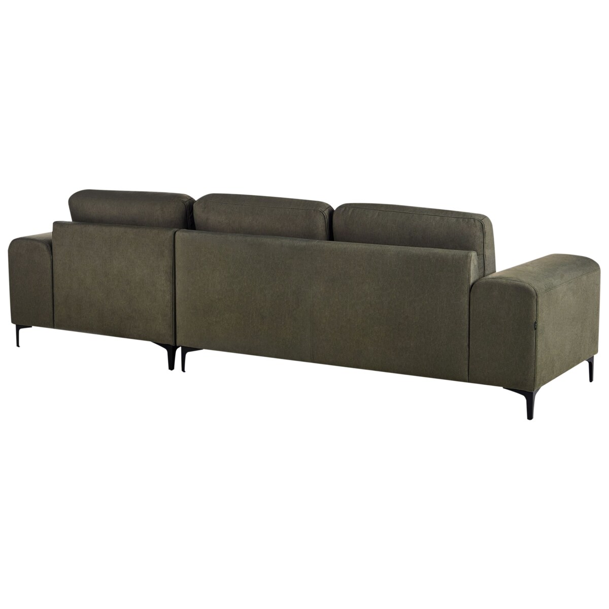 Sofa narożna lewostronna KIRUNA Welur Ciemnozielony Lewostronny