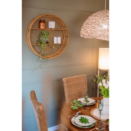 Okrągła półka ścienna Ina z drewna bambusowego, Ø 70 cm