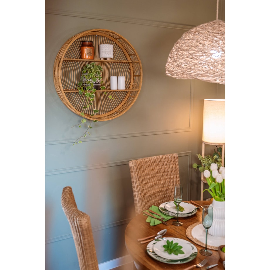 Okrągła półka ścienna Ina z drewna bambusowego, Ø 70 cm