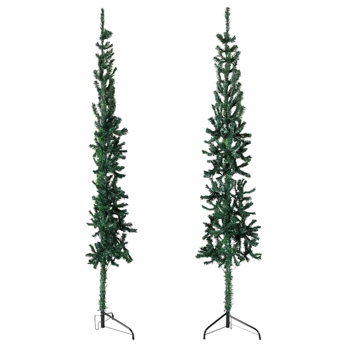 vidaXL Smukła choinka połówka ze stojakiem, sztuczna, zielona, 240 cm