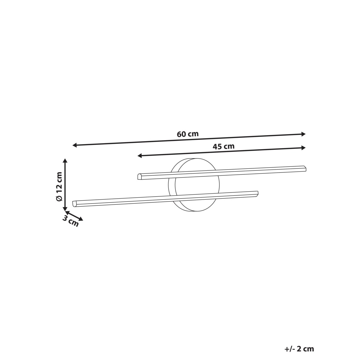 Kinkiet LED obrazowy/łazienkowy TOUQUES Metal Czarny