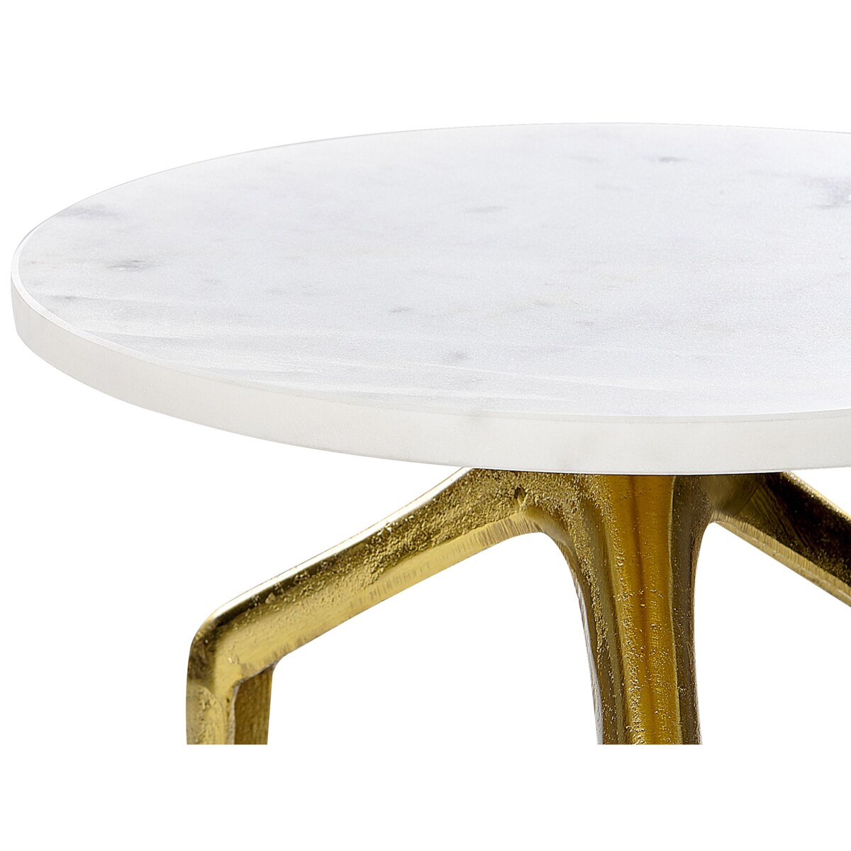 Stolik pomocniczy biały marmur ze złotym TILPA