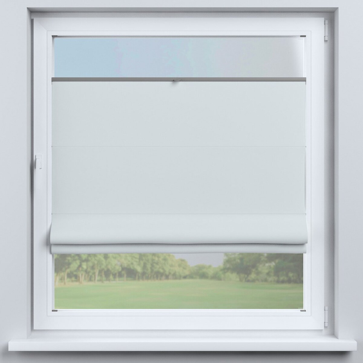 Roleta plisowana rzymska Sycylia, biało-szary, Blackout 300cm