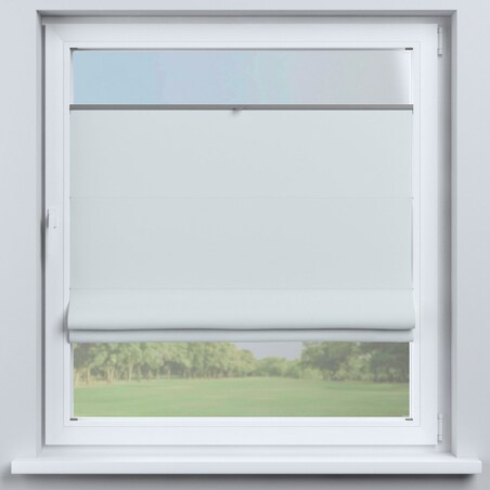 Roleta plisowana rzymska Sycylia, biało-szary, Blackout 300cm