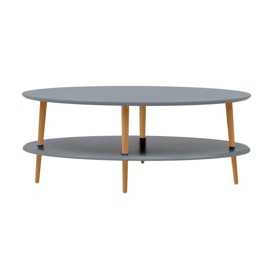 Ława owalna OVO LOW 110x70 ciemnoszara