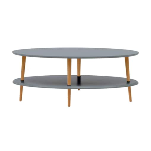 Ława owalna OVO LOW 110x70 ciemnoszara