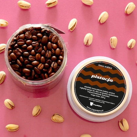 Kawa aromatyzowana o smaku PISTACJI ziarnista ARABICA Cup&You PREMIUM 200g na prezent upominek dla kobiety mężczyzny faceta mamy taty żony męża
