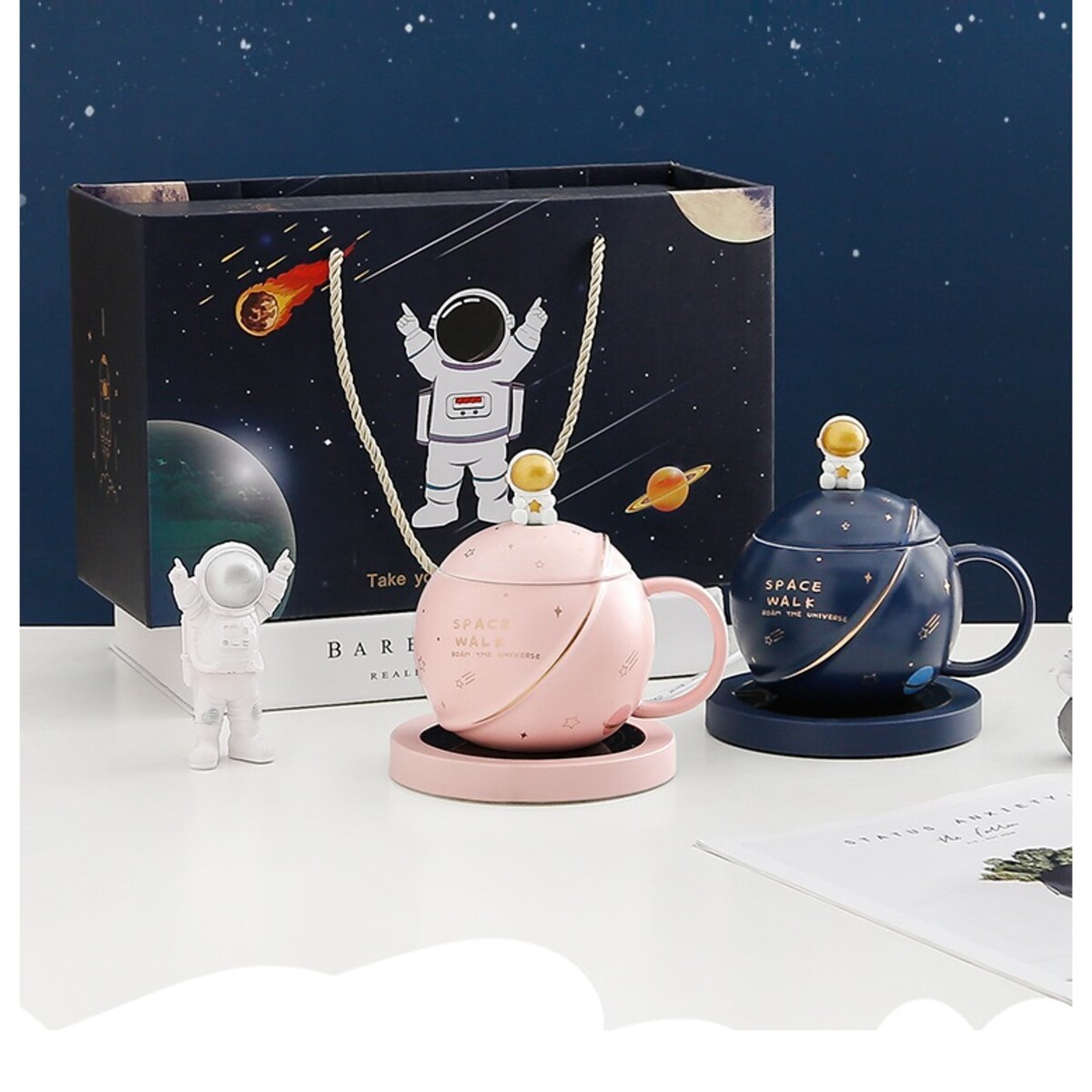 ZESTAW KUBEK Z PODGRZEWACZEM + Łyżka + Kabel USB PREZENT KUBEK ŚWIĄTECZNY