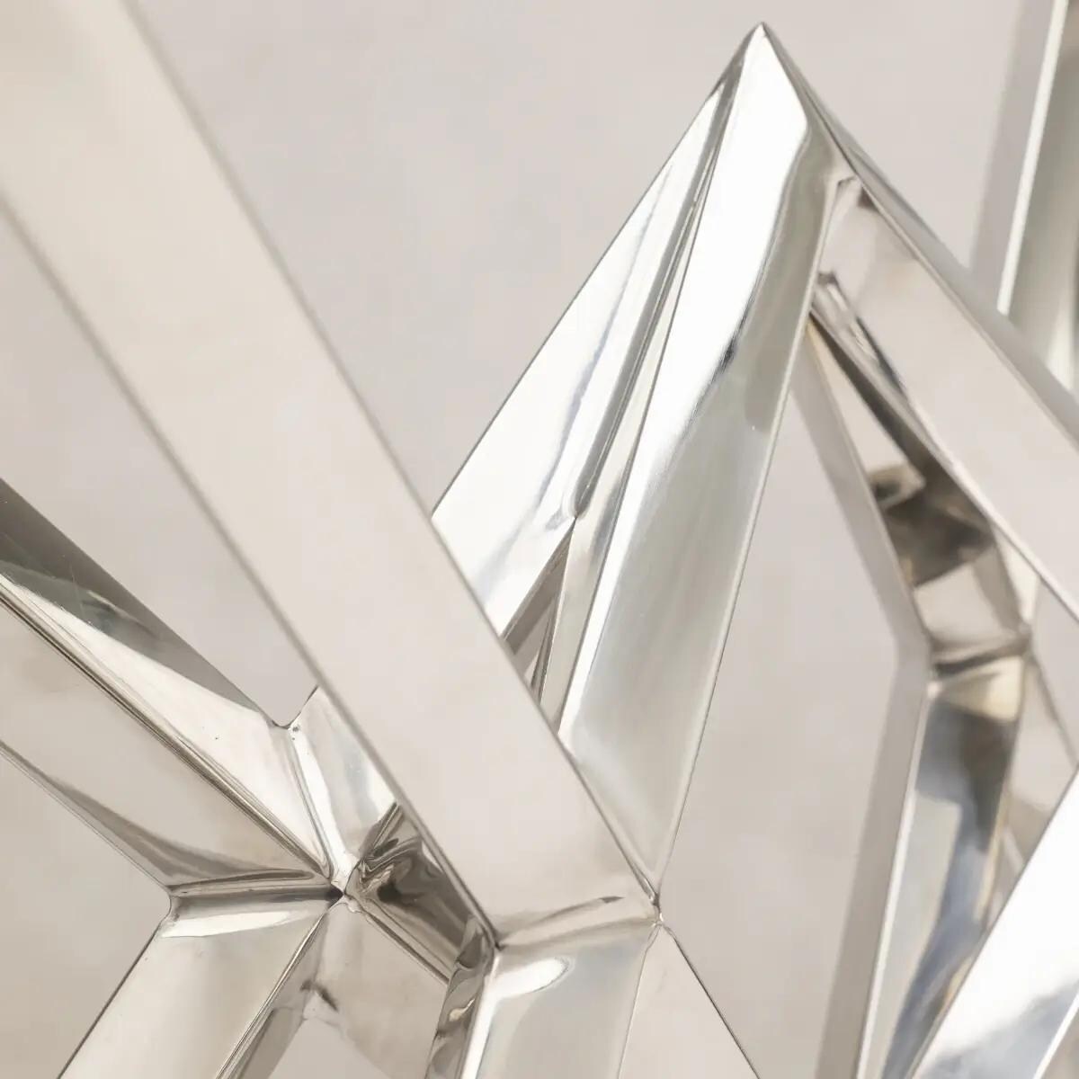 Szklany stolik kawowy Grand GR-C1590S Cosmolight srebrny przezroczysty