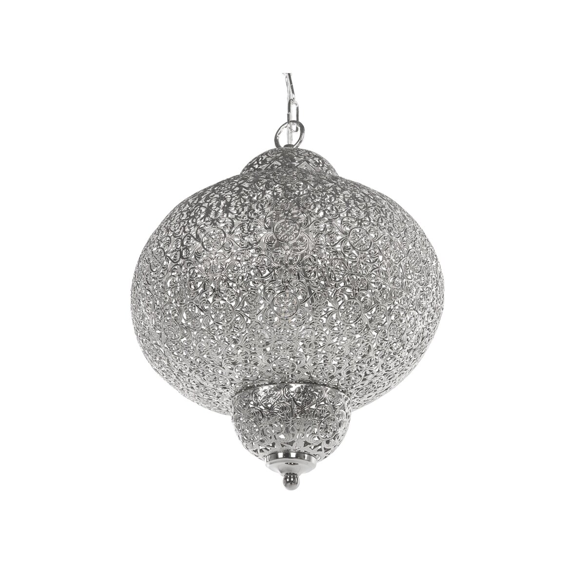 Lampa wisząca metalowa srebrna TYNE