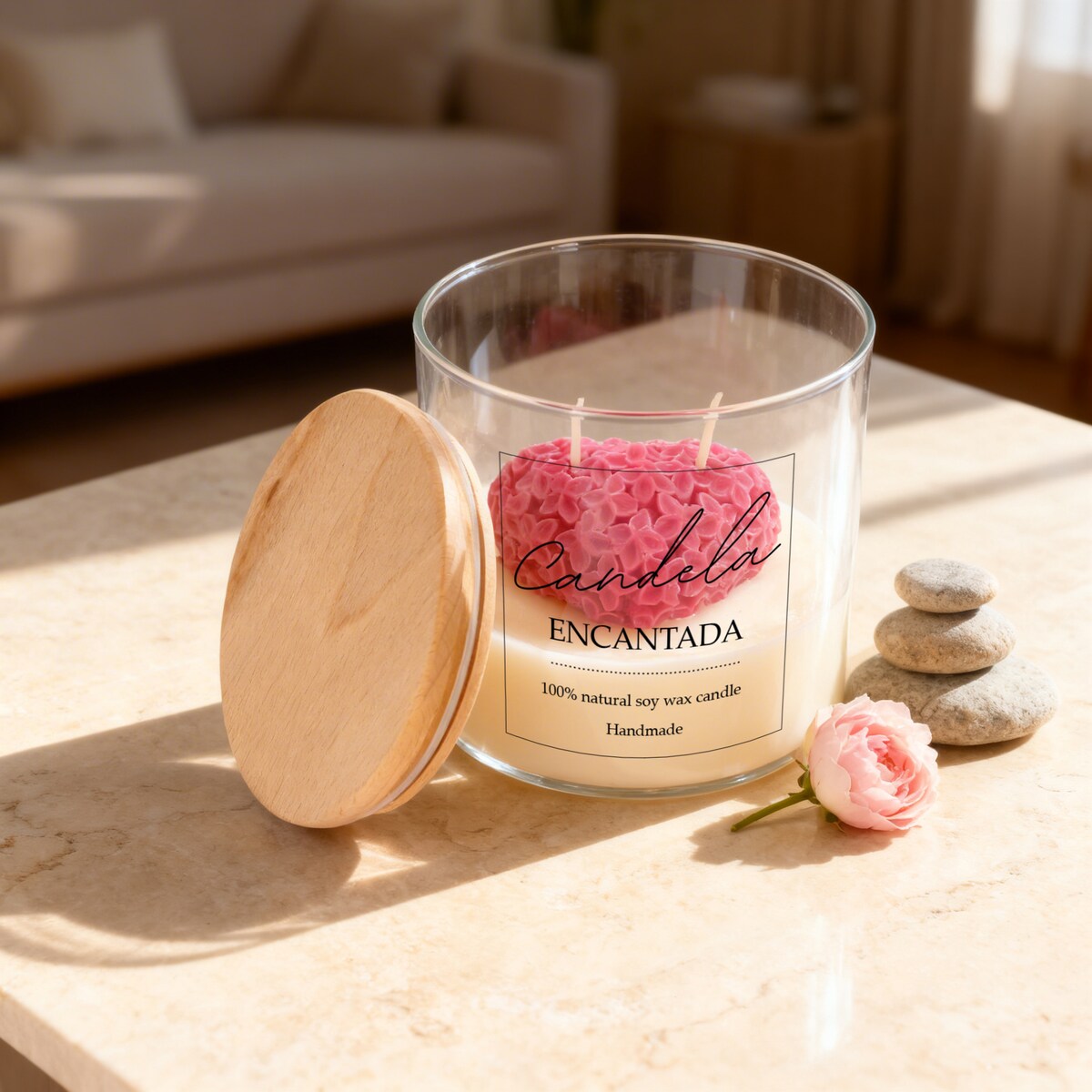 Świeca sojowa ZAPACHOWA świeczka SERCE handmade prezent CANDELA ENCANTADA