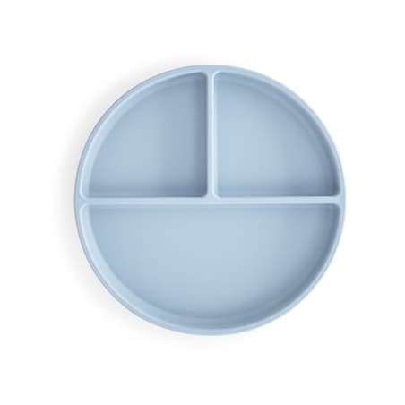 Mushie Silikonowy Talerzyk Dzielony dla Dziecka Powder Blue