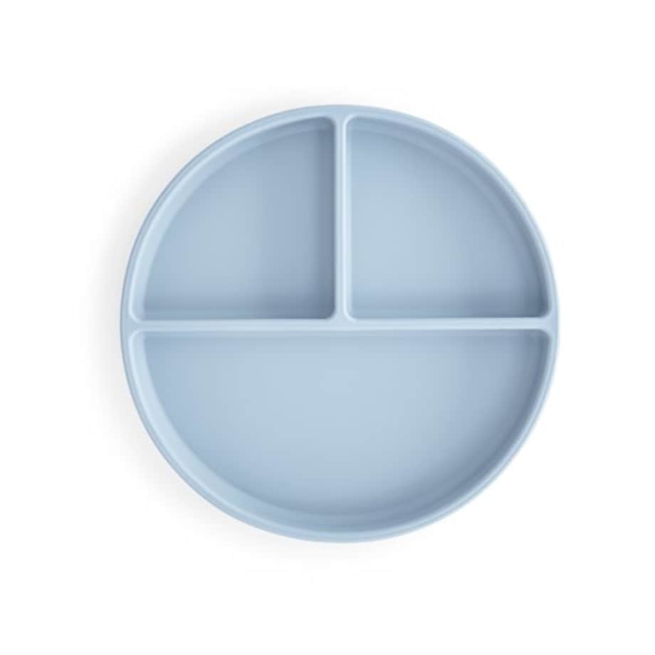 Mushie Silikonowy Talerzyk Dzielony dla Dziecka Powder Blue