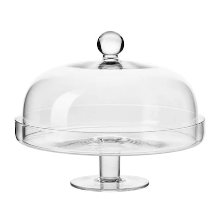 Patera na Ciasto Tort z Kloszem Elite Krosno 28 cm Szklana Duża na Nóżce