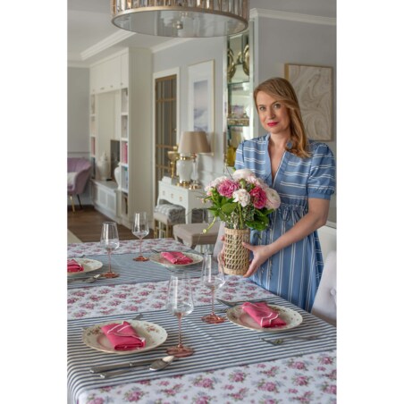 Dwustronny bieżnik Rose Garden & Stripes – 50 × 150 cm