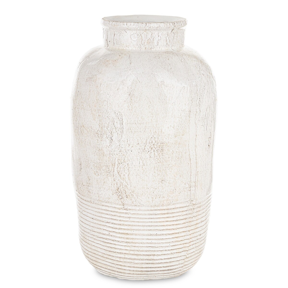 Wazon ceramiczny, postarzany 37x19x19 cm JULIANO-2 biały