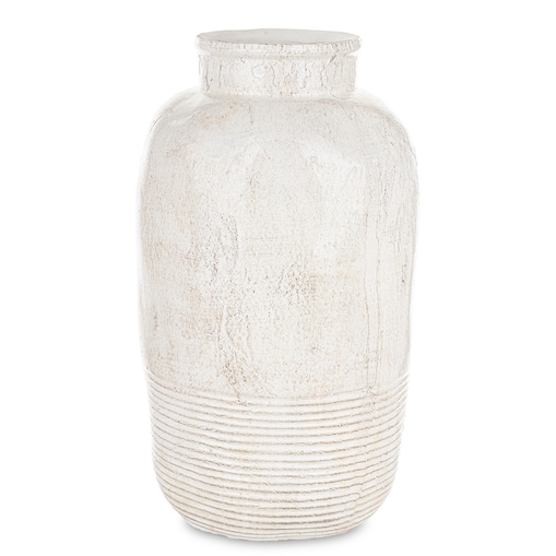 Wazon ceramiczny, postarzany 37x19x19 cm JULIANO-2 biały
