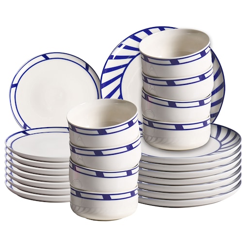 Zastawa stołowa 24-częściowa SHISO Porcelana Biały/ niebieski
