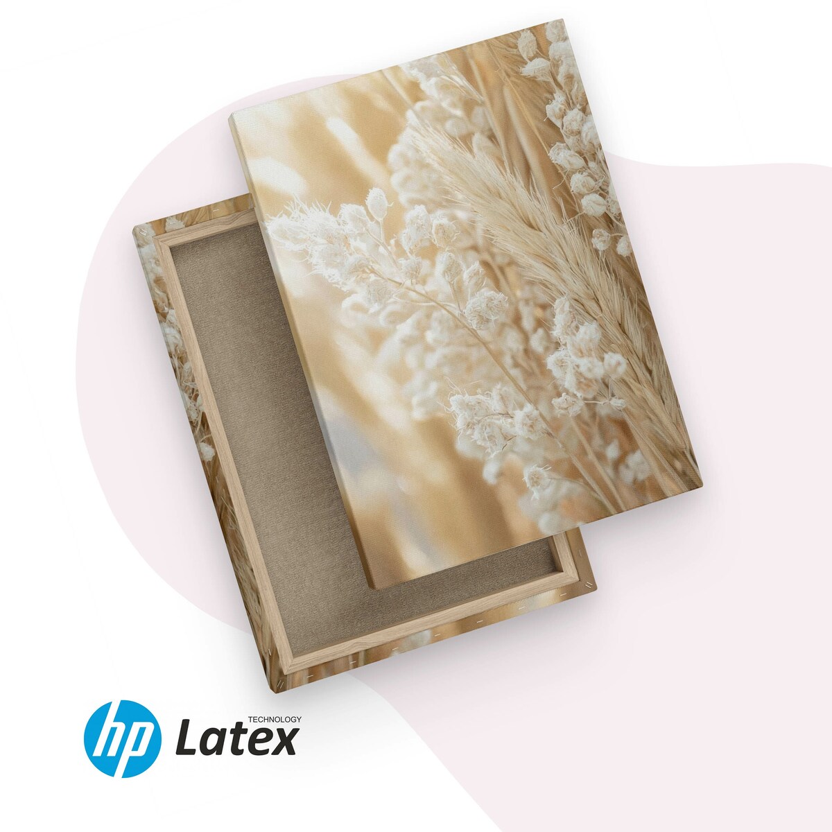 3x Obraz Ścienny Do Salonu Set Trawa Pampasowa Bawełna Boho Natura 30x40cm