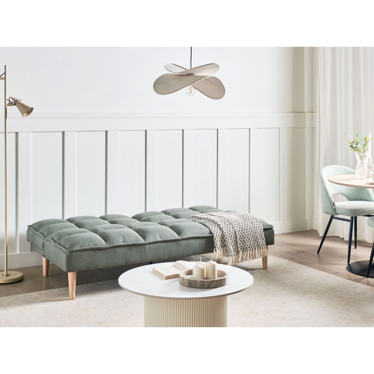 Sofa rozkładana jasnozielona SILJAN