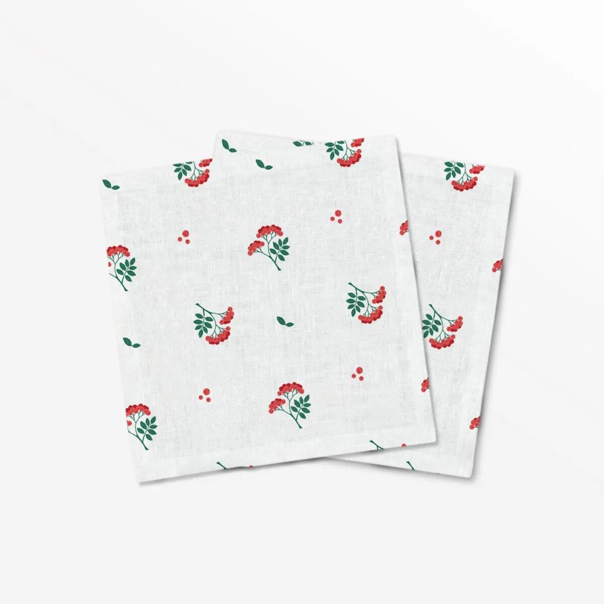 Serwetki świąteczne - jarzębinowe gałązki (2szt.)