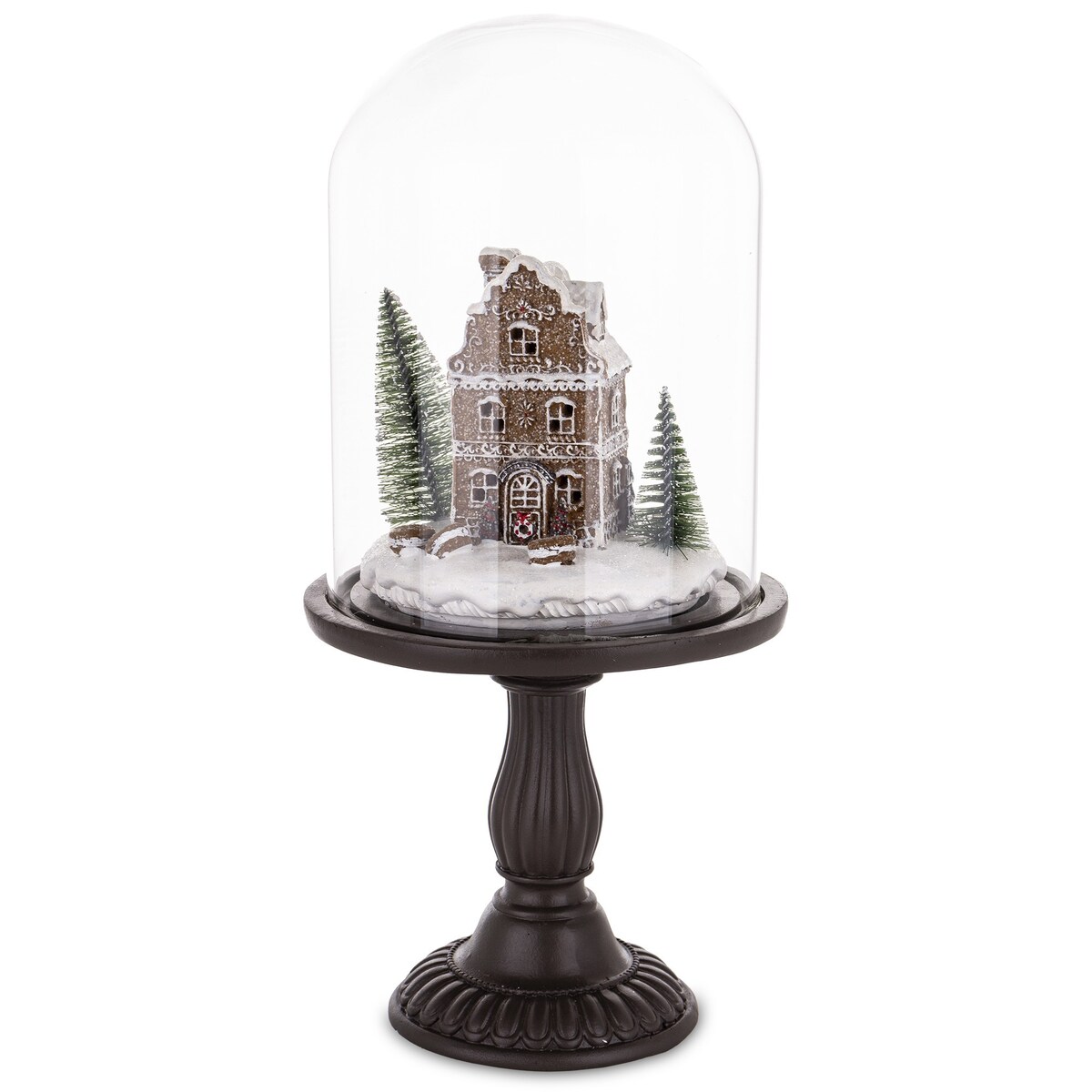 Domek piernikowy w szklanej kopule LED35x17x17 cm CROMEN