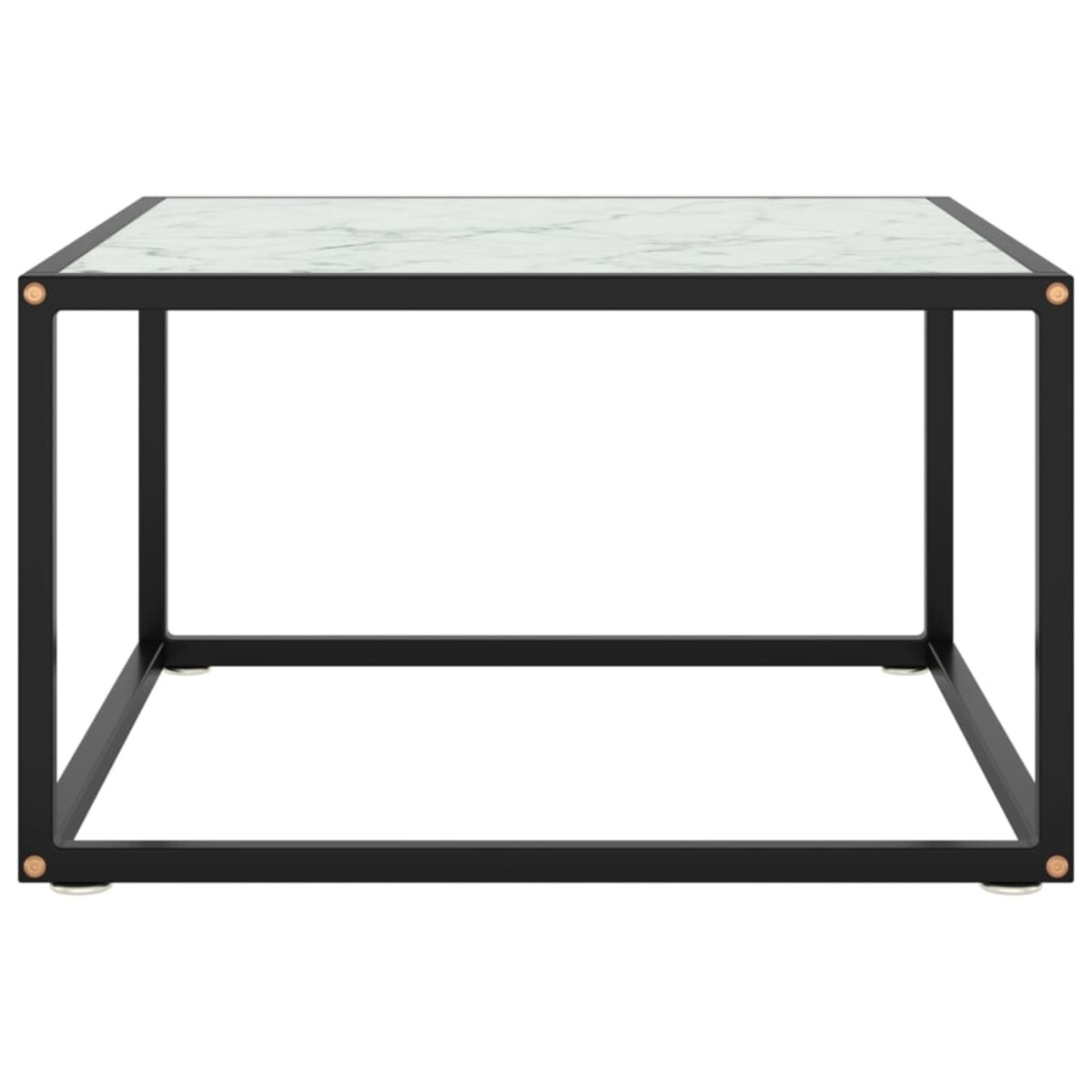 vidaXL Stolik kawowy, szkło w kolorze biały marmur, 60x60x35 cm