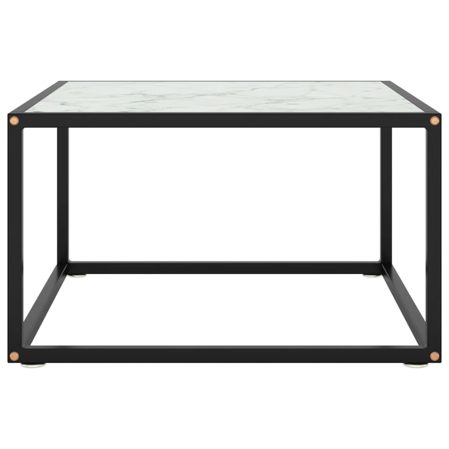 vidaXL Stolik kawowy, szkło w kolorze biały marmur, 60x60x35 cm