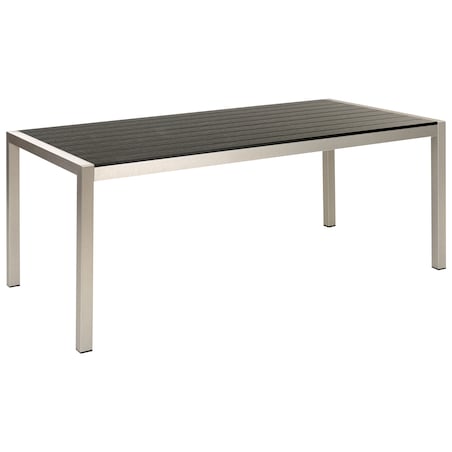 Stół ogrodowy VERNIO 180 cm 90 cm Metal Czarny/ srebrny