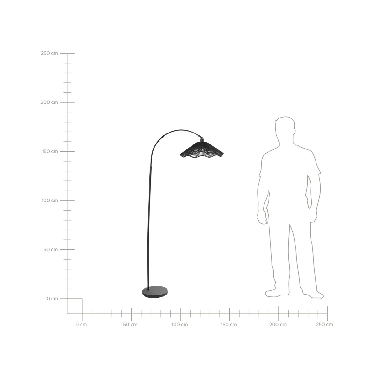 Lampa podłogowa MIGORI Papier Czarny