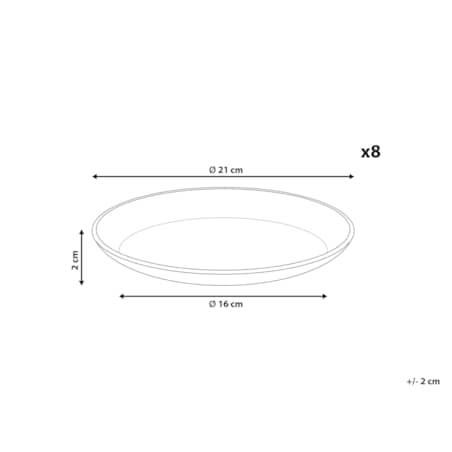 Zestaw 8 małych talerzy SESAME Kamionka Jasnoszary