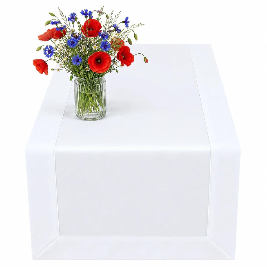 Bieżnik plamoodporny H200 biały O5 - 40x200 cm - biały