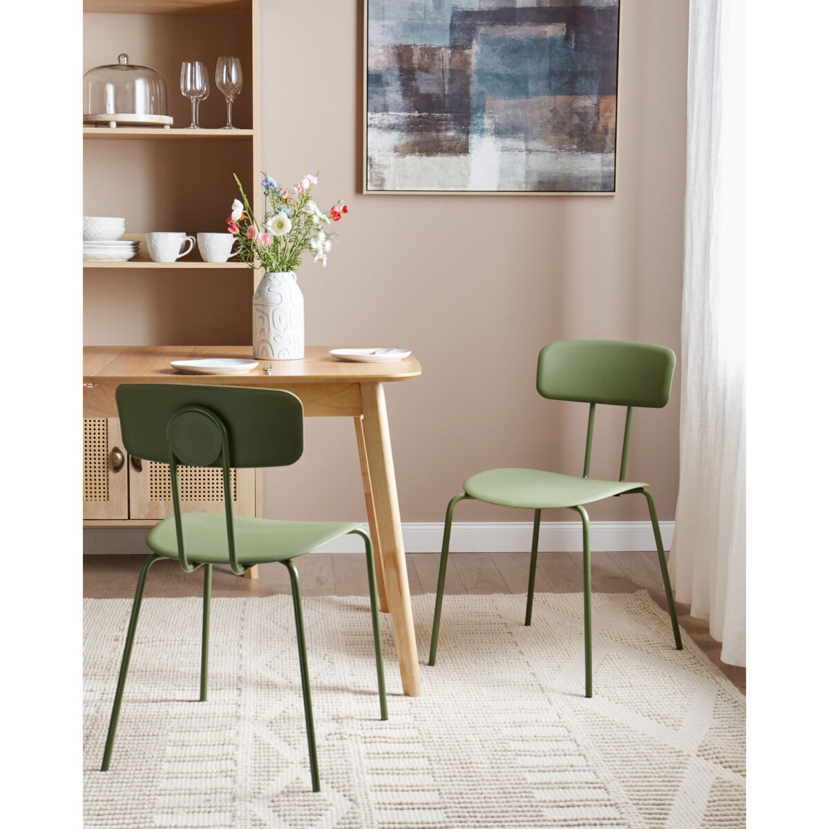 Zestaw 2 krzeseł do jadalni zielony SIBLEY