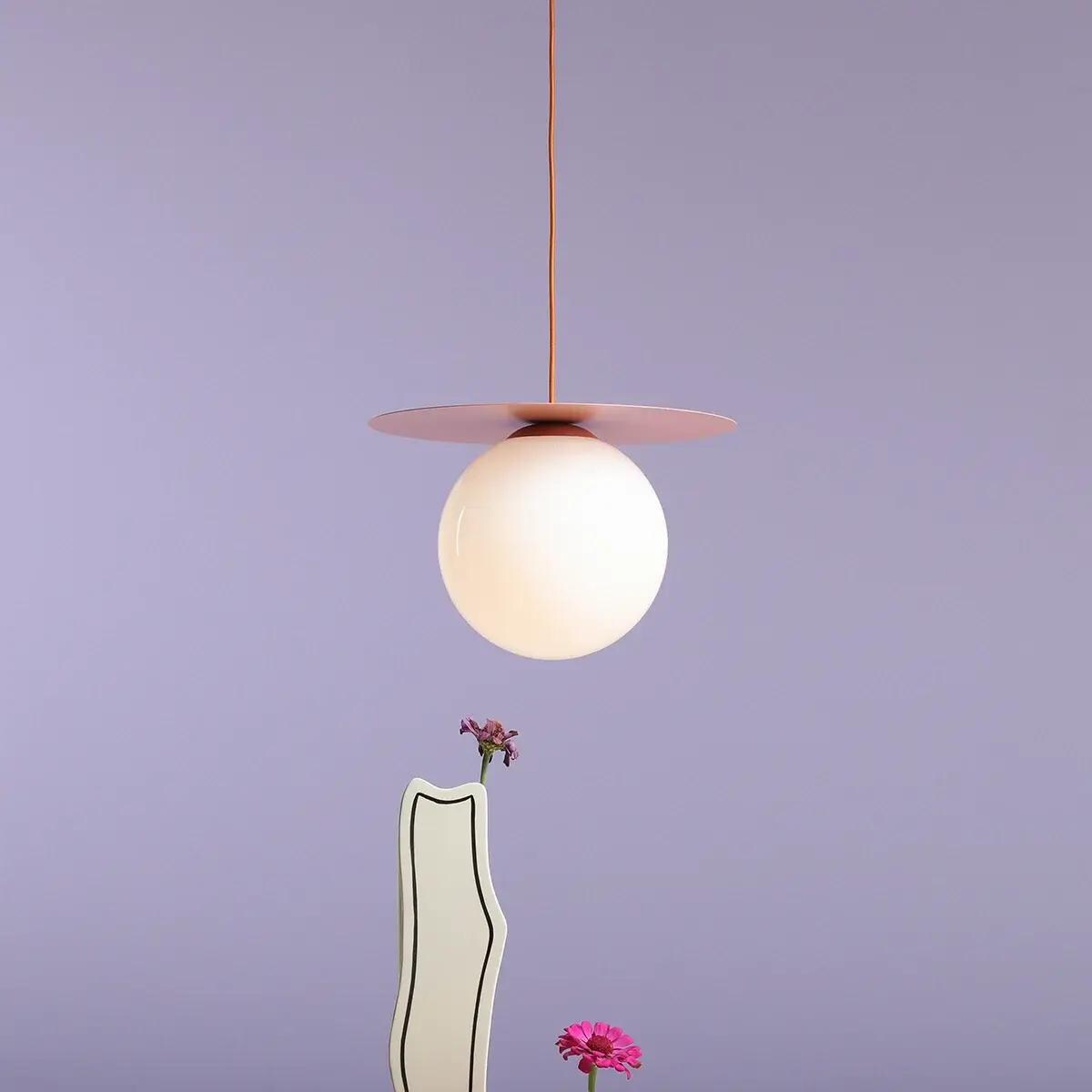 Wisząca lampa do salonu Loop 1125G11_L Aldex szklana kula koralowy