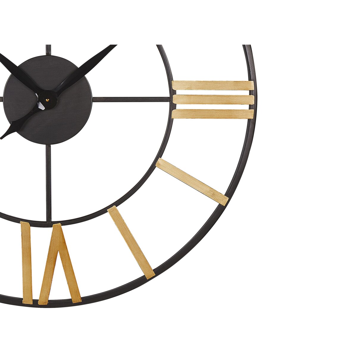 Zegar ścienny ø 80 cm czarny ze złotym VALSOT