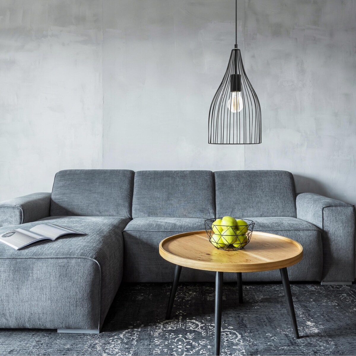 Lampa Sufitowa Wisząca Loft E27 Rimini Retro Black