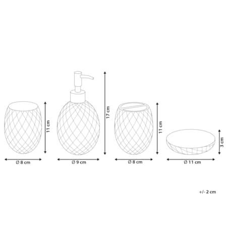 4-częściowy zestaw akcesoriów łazienkowych szklany zielony CANOA