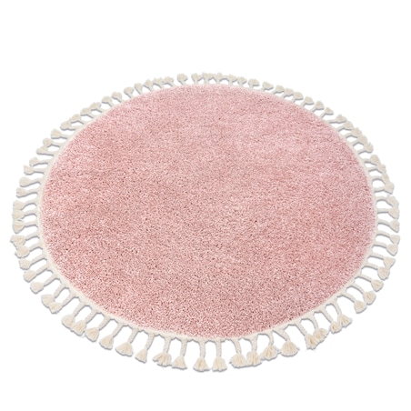 Dywan BERBER 9000 koło różowy Frędzle koło 120 cm