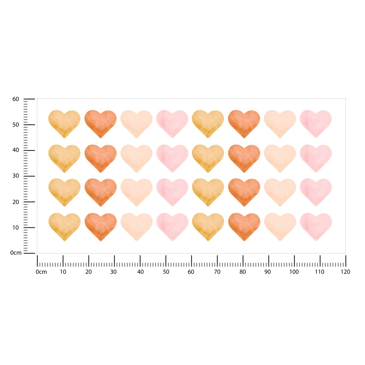 Naklejki Na Ścianę Dla Dzieci Pastelowe SERDUSZKA Serca Styl Boho ZESTAW