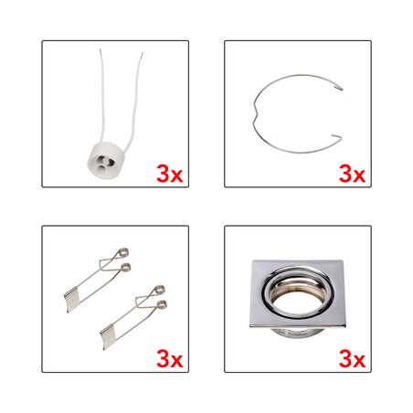 Zestaw Oczek Sufitowych BRITOP Lighting 3xGU10 Max.50W Klasyczny Chrom od Polskiego Producenta, 3 szt.