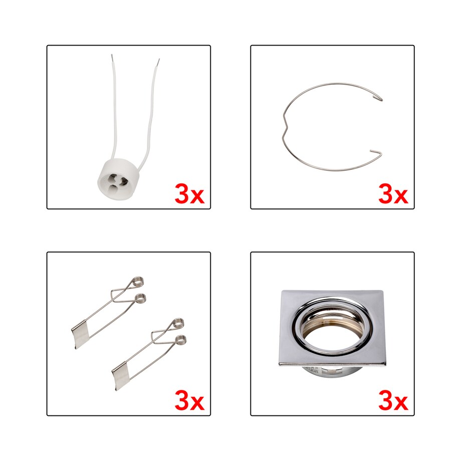 Zestaw Oczek Sufitowych BRITOP Lighting 3xGU10 Max.50W Klasyczny Chrom od Polskiego Producenta, 3 szt.