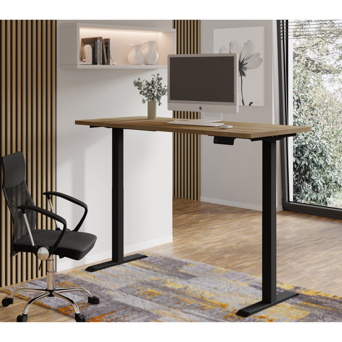 Biurko elektryczne z regulacją BIMotion 2S 160x80 czarny/dąb