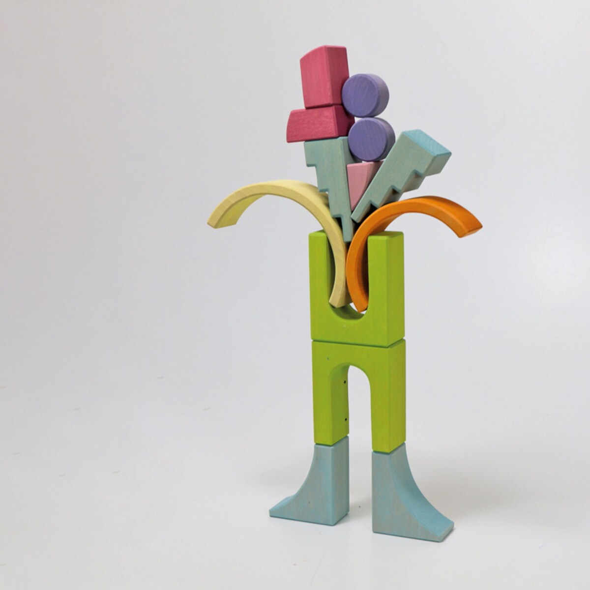 Układanka drewniana w ramce – klocki drewniane Grimm's dla rocznego dziecka