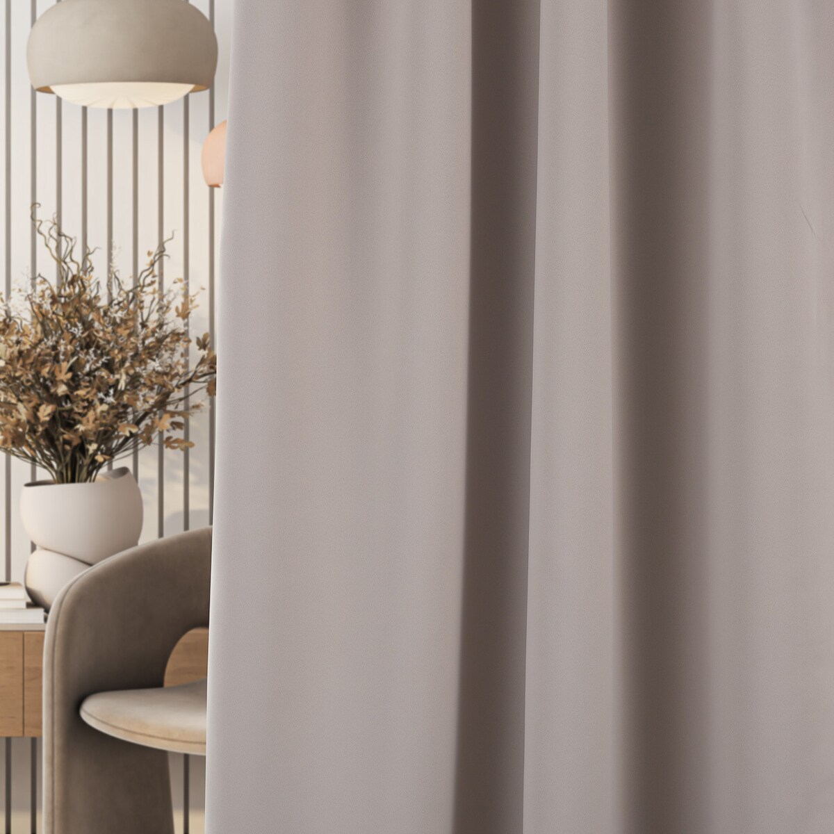 Zasłona zaciemniająca na taśmie marszczącej szaro beżowy (greige) 140 x 280cm 1 szt. 140x280 szary-beżowy