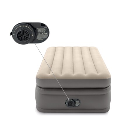 Materac dmuchany welurowy łóżko z pompką Intex 64162ND